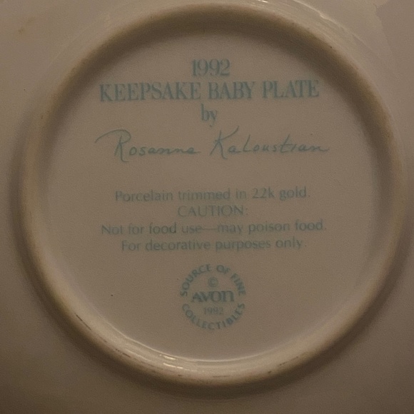 VINTAGE AVON 1992 KEEPSAKE BABY PLATE - Picture 2 of 3
